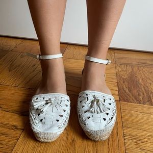 White leather sandals